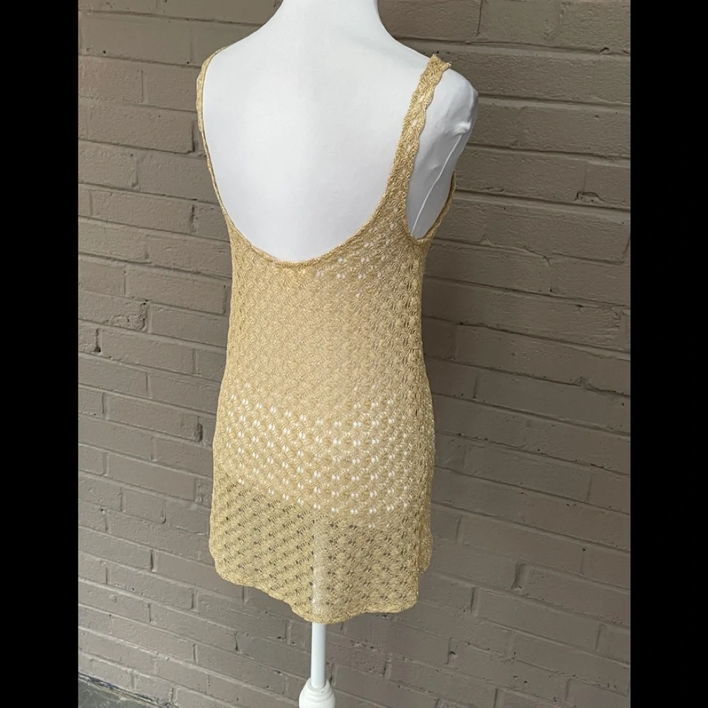 Anthropologie Papier-mâché gold spun tank top S